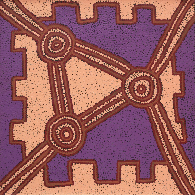 Aboriginal Artwork by Alana Nakamarra Gibson, Lukarrara Jukurrpa, 61x61cm