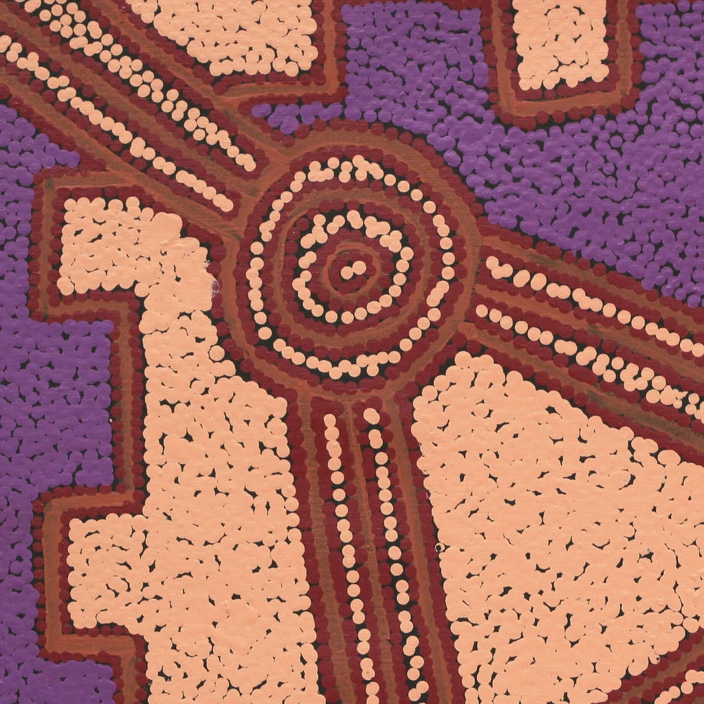 Aboriginal Artwork by Alana Nakamarra Gibson, Lukarrara Jukurrpa, 61x61cm