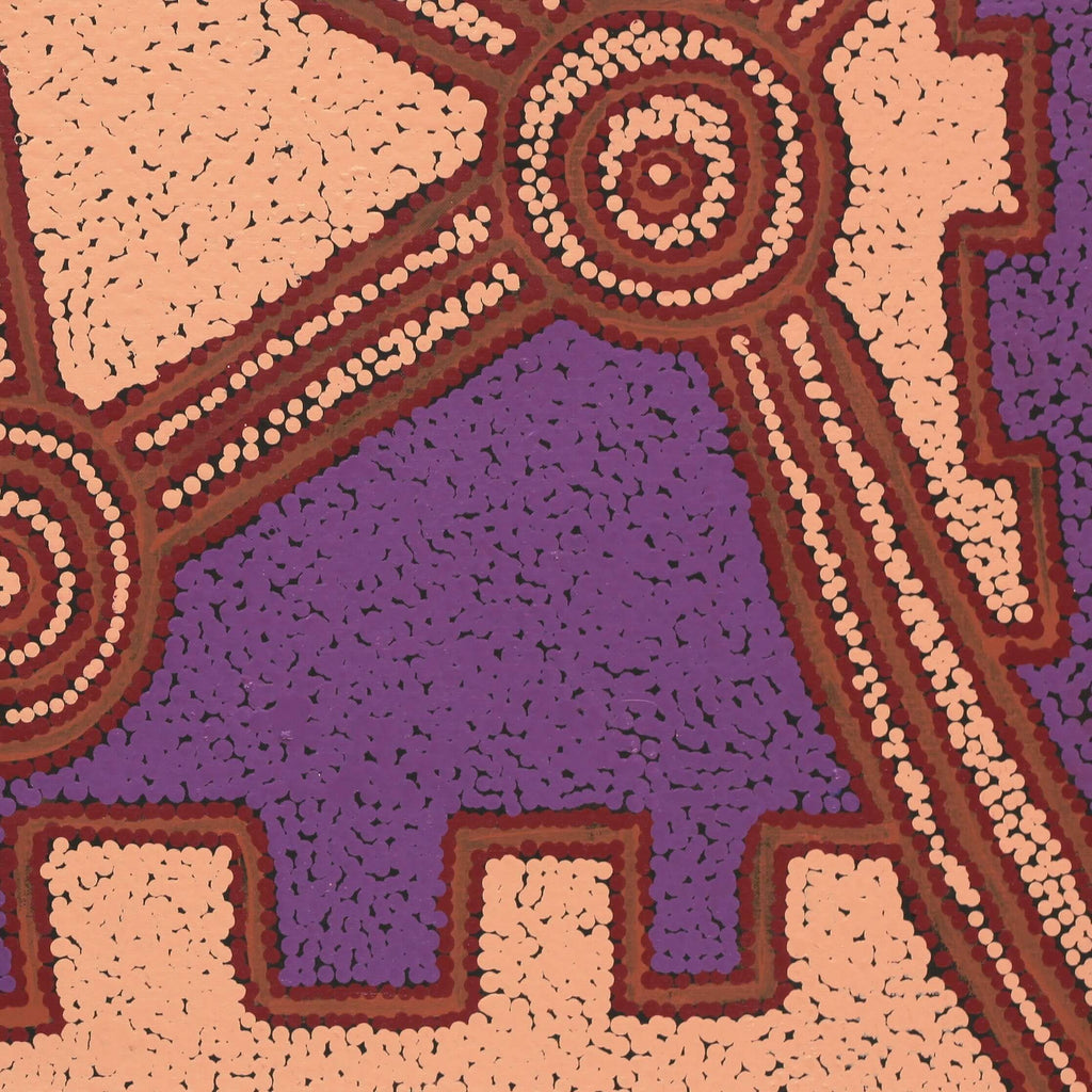 Aboriginal Artwork by Alana Nakamarra Gibson, Lukarrara Jukurrpa, 61x61cm