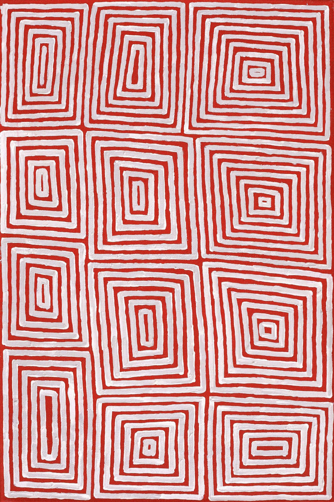 Aboriginal Artwork by Albury Jangala Dixon, Tingari Cycle, 91x61cm