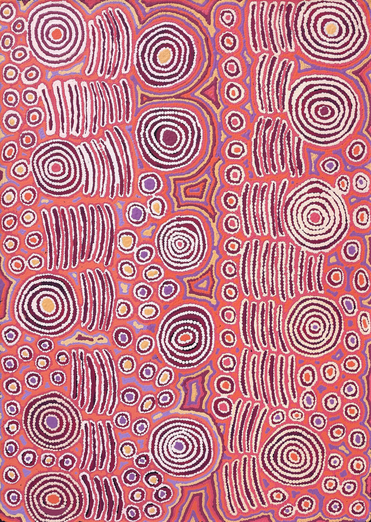 Aboriginal Art by Alice Nampijinpa Michaels, Lappi Lappi Jukurrpa, 107x76cm - ART ARK®
