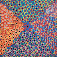 Aboriginal Artwork by Alice Nampijinpa Michaels, Lappi Lappi Jukurrpa, 122x122cm