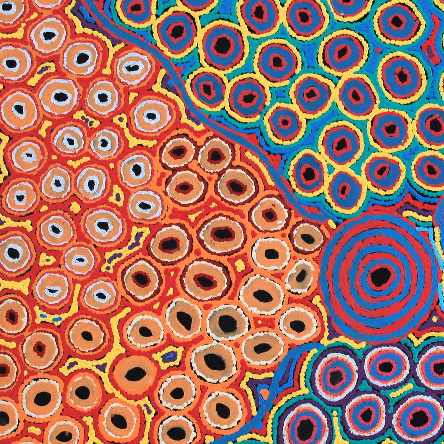 Aboriginal Artwork by Alice Nampijinpa Michaels, Lappi Lappi Jukurrpa, 122x122cm