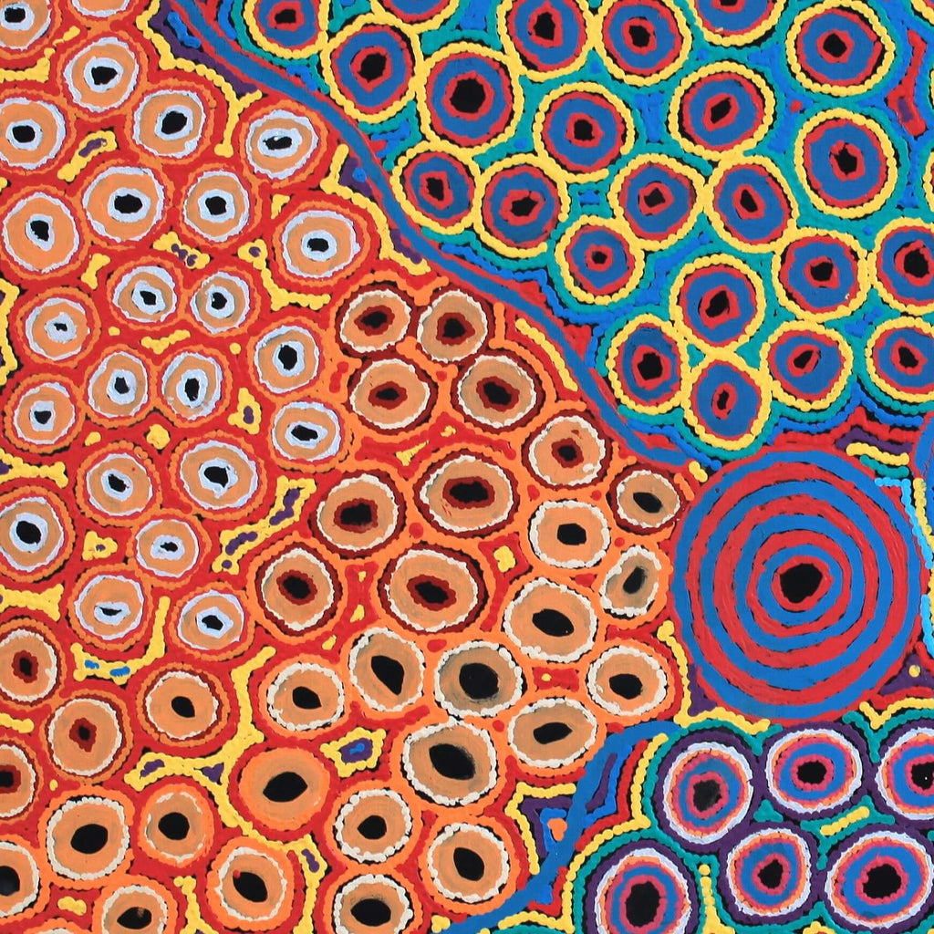 Aboriginal Art by Alice Nampijinpa Michaels, Lappi Lappi Jukurrpa, 122x122cm - ART ARK®