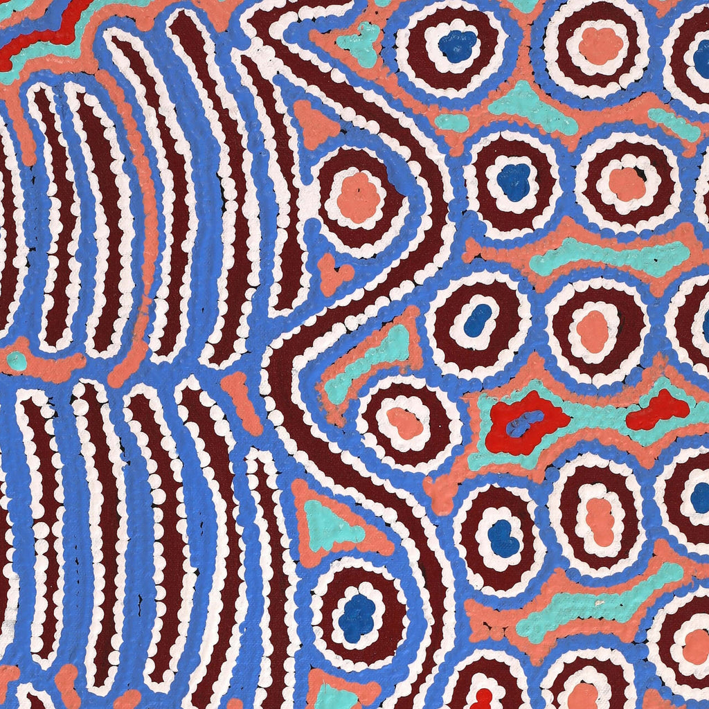 Aboriginal Artwork by Alice Nampijinpa Michaels, Lappi Lappi Jukurrpa, 61x30cm