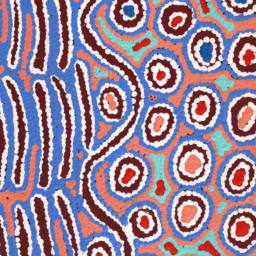 Aboriginal Artwork by Alice Nampijinpa Michaels, Lappi Lappi Jukurrpa, 61x30cm