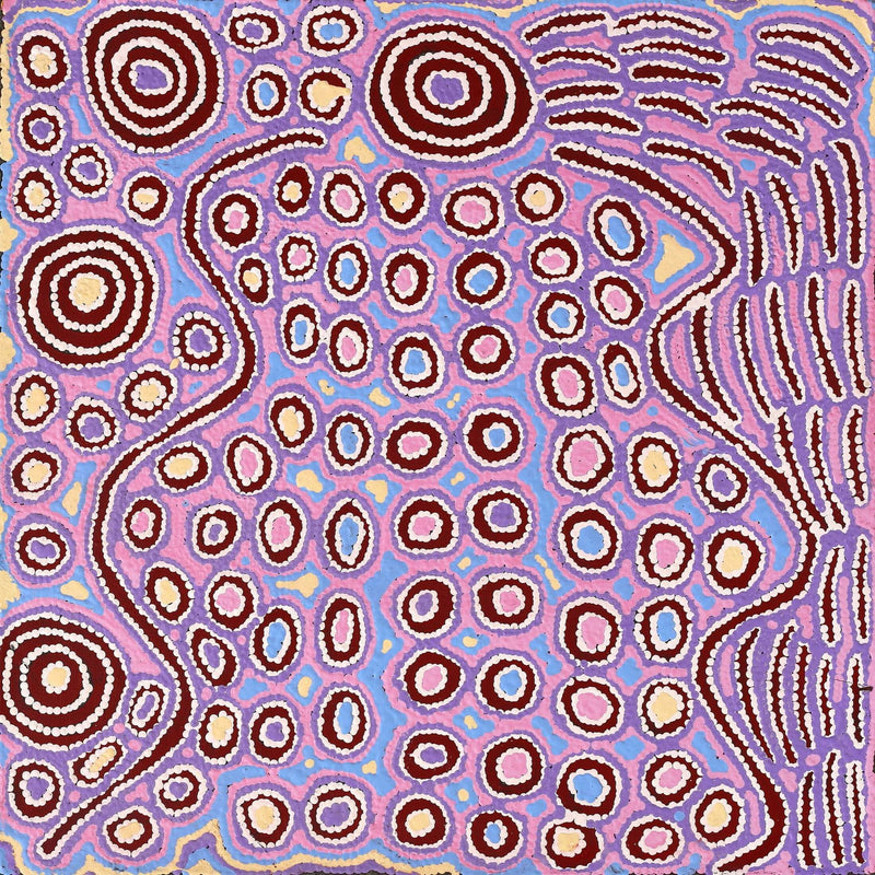 Aboriginal Artwork by Alice Nampijinpa Michaels, Lappi Lappi Jukurrpa, 61x61cm