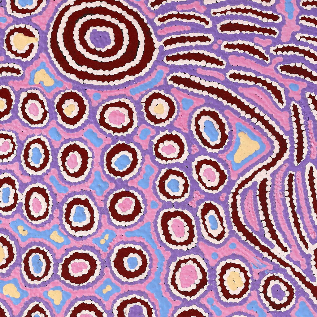 Aboriginal Artwork by Alice Nampijinpa Michaels, Lappi Lappi Jukurrpa, 61x61cm