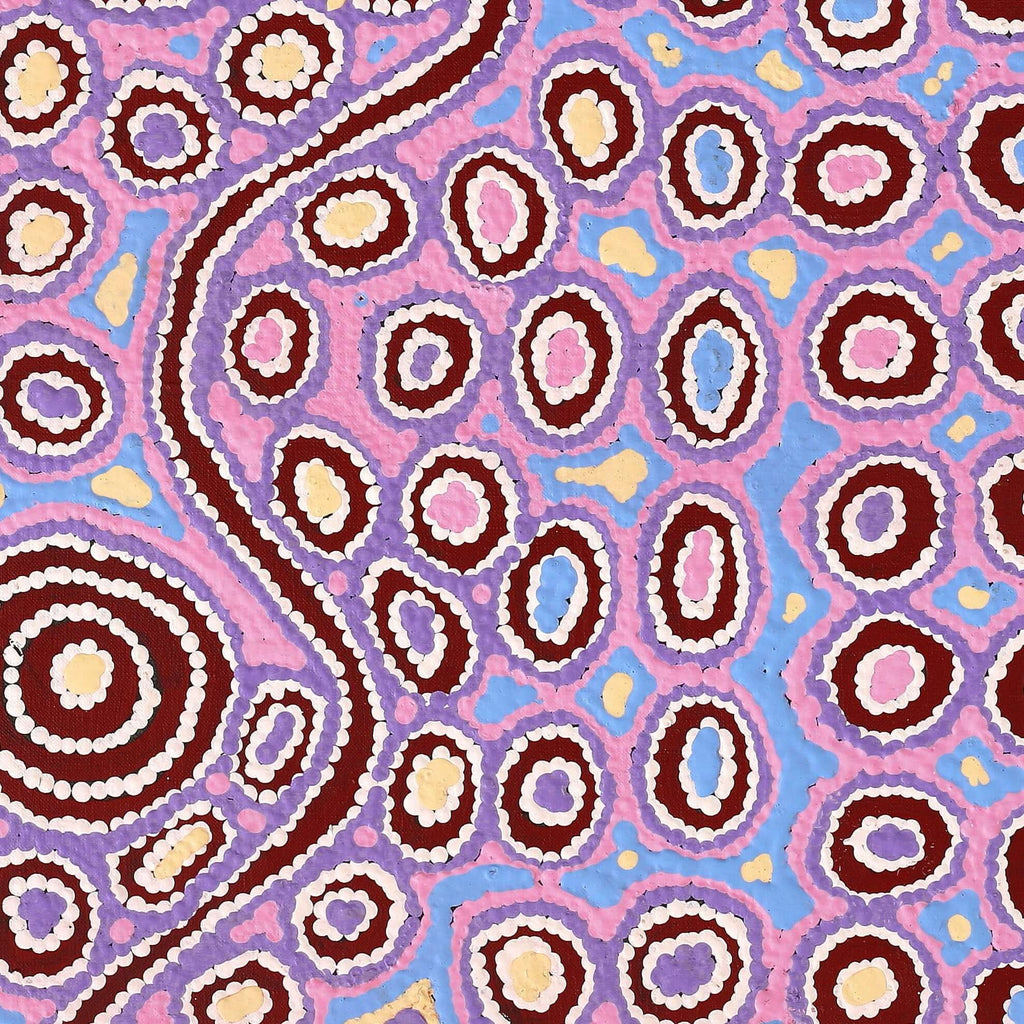 Aboriginal Artwork by Alice Nampijinpa Michaels, Lappi Lappi Jukurrpa, 61x61cm