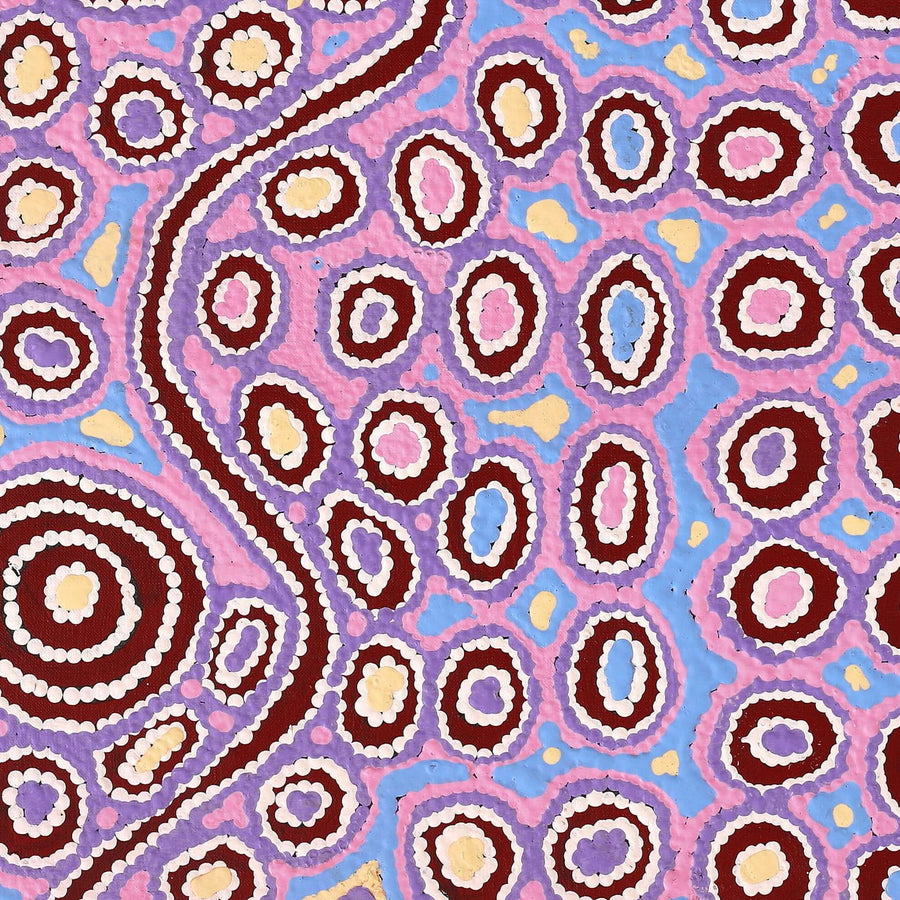 Aboriginal Artwork by Alice Nampijinpa Michaels, Lappi Lappi Jukurrpa, 61x61cm