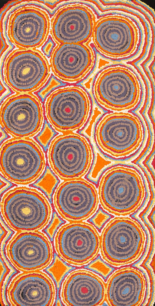 Aboriginal Artwork by Alice Nampijinpa Michaels, Lappi Lappi Jukurrpa, 91x46cm