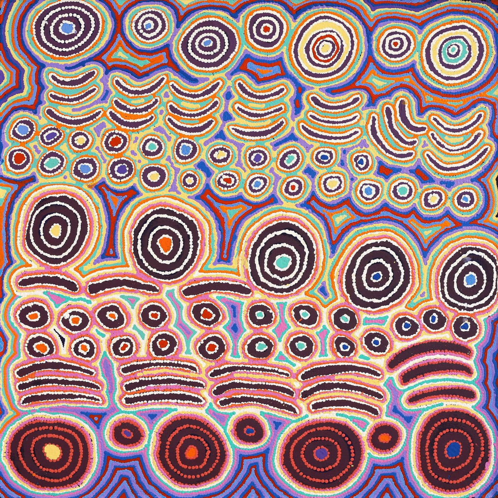 Aboriginal Art by Alice Nampijinpa Michaels, Lappi Lappi Jukurrpa, 91x91cm - ART ARK®