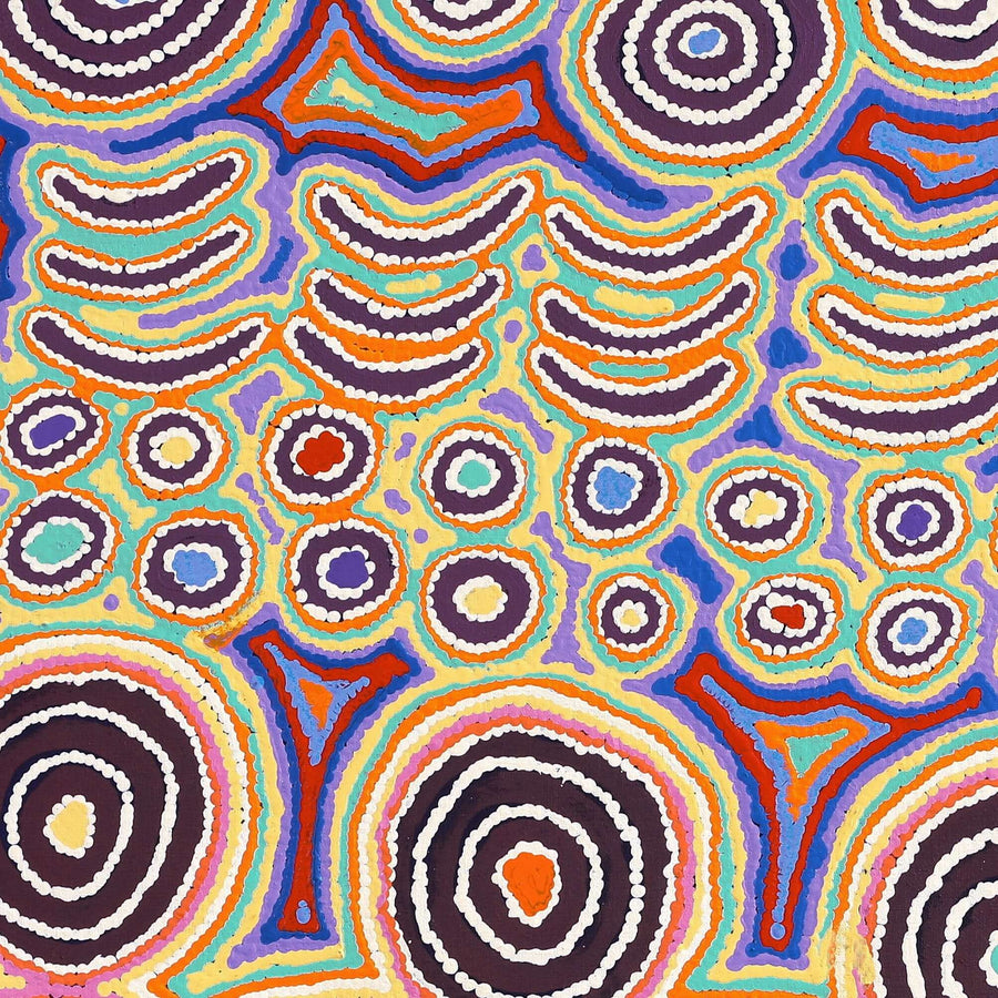 Aboriginal Artwork by Alice Nampijinpa Michaels, Lappi Lappi Jukurrpa, 91x91cm
