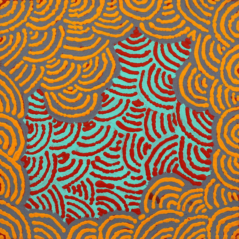 Aboriginal Artwork by Andrea Nungarrayi Wilson, Lappi Lappi Jukurrpa, 30x30cm