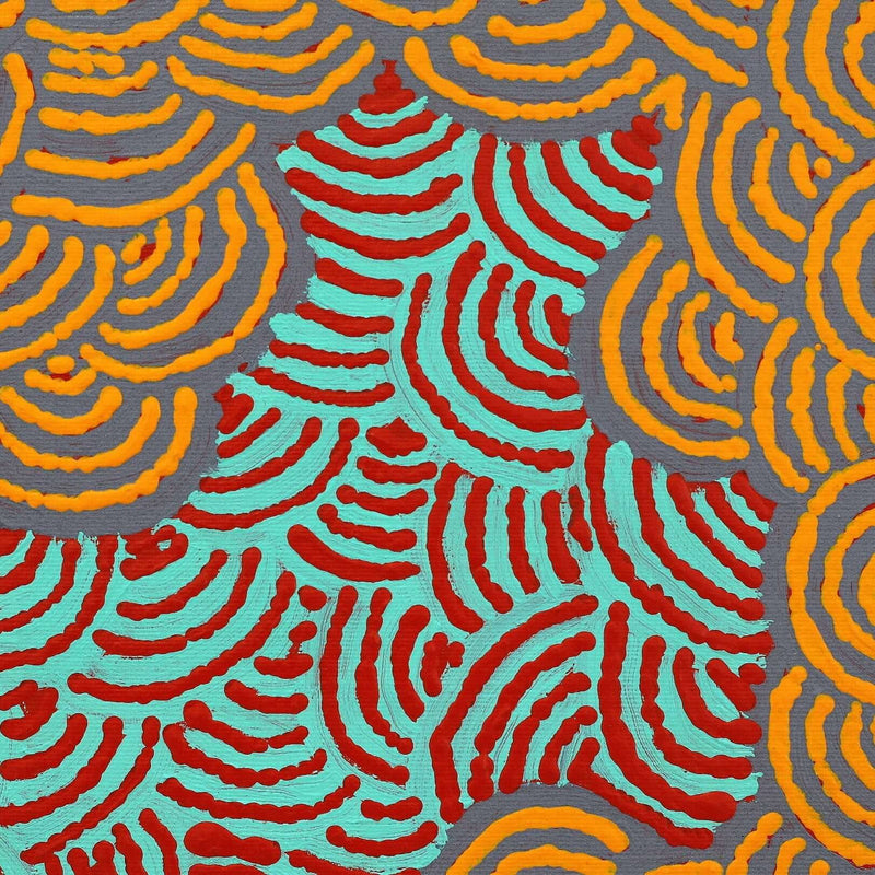 Aboriginal Artwork by Andrea Nungarrayi Wilson, Lappi Lappi Jukurrpa, 30x30cm