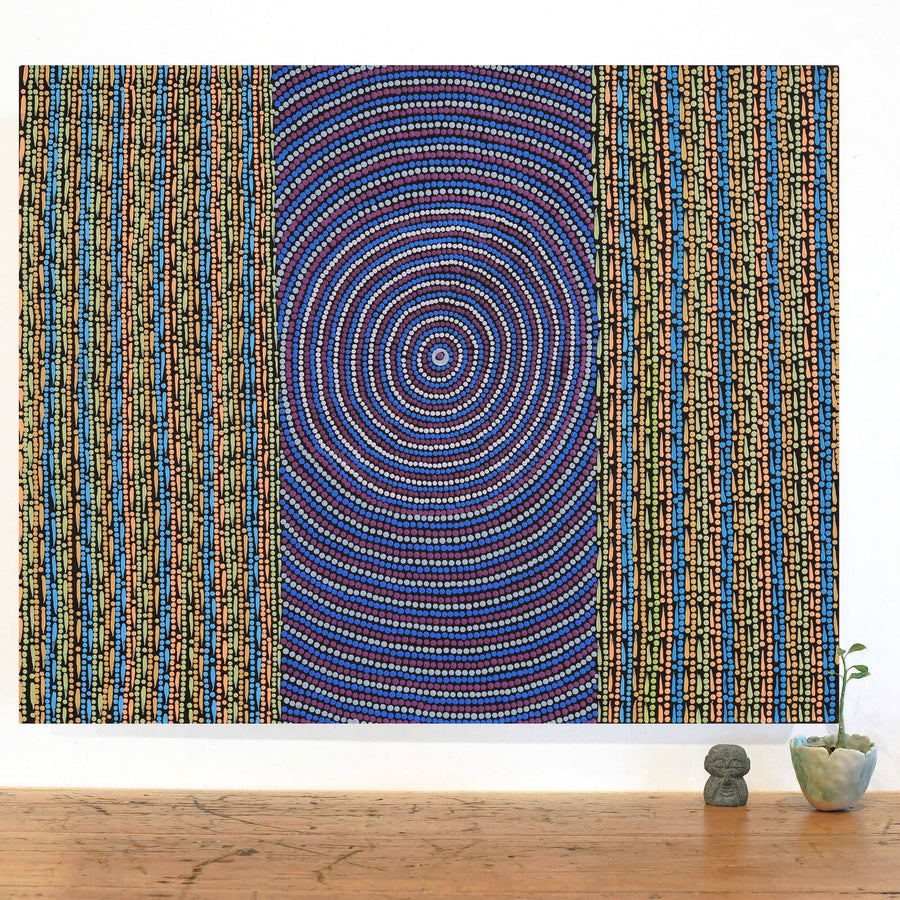 Aboriginal Artwork by Anne Grace Nungarrayi Kitson, Lukarrara Jukurrpa, 76x61cm