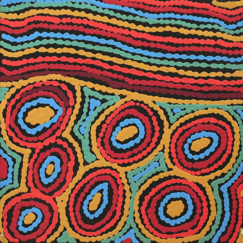 Aboriginal Artwork by Antonia Napangardi Michaels, Lappi Lappi Jukurrpa, 30x30cm