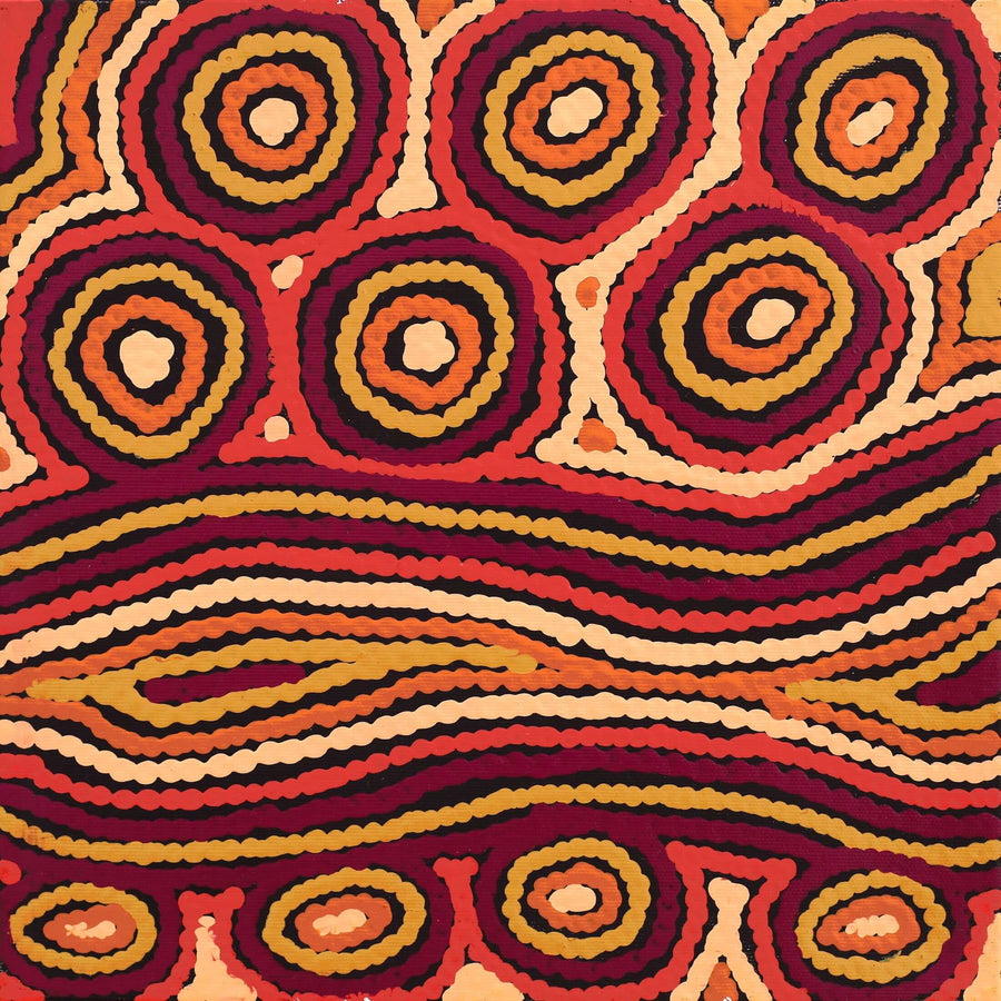 Aboriginal Artwork by Antonia Napangardi Michaels, Lappi Lappi Jukurrpa, 30x30cm