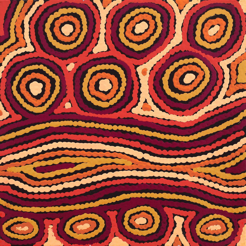 Aboriginal Artwork by Antonia Napangardi Michaels, Lappi Lappi Jukurrpa, 30x30cm