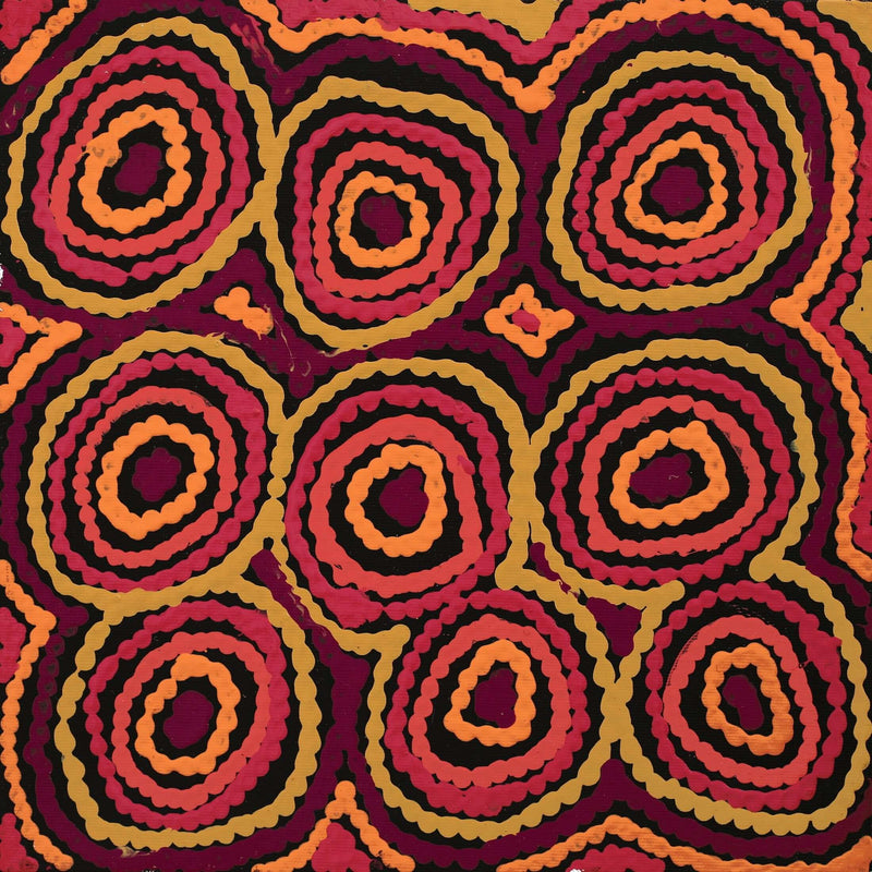 Aboriginal Artwork by Antonia Napangardi Michaels, Lappi Lappi Jukurrpa, 30x30cm