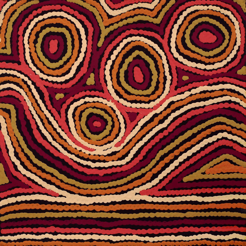 Aboriginal Artwork by Antonia Napangardi Michaels, Lappi Lappi Jukurrpa, 30x30cm