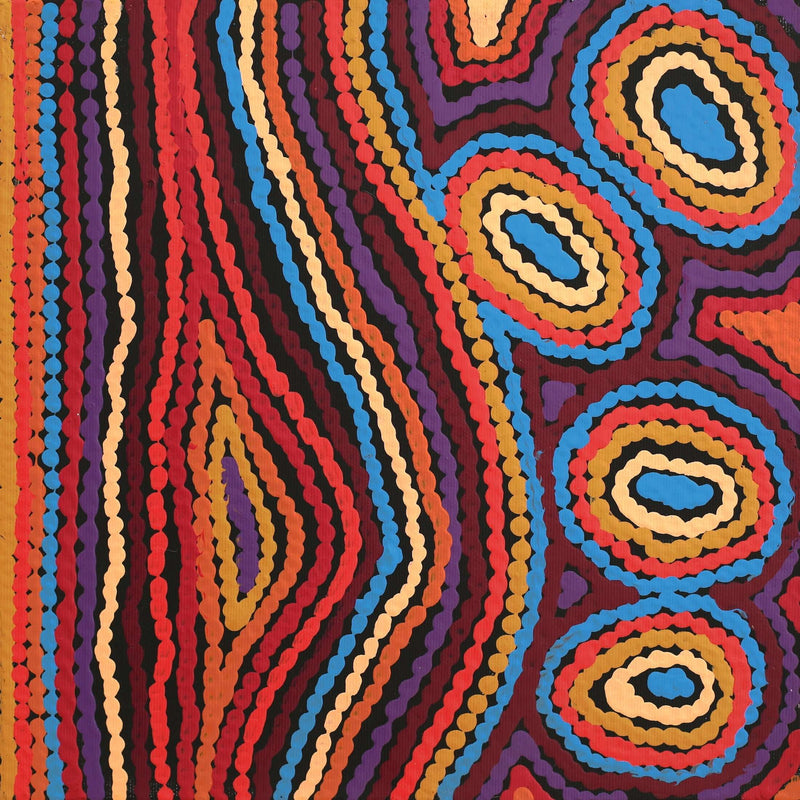 Aboriginal Artwork by Antonia Napangardi Michaels, Lappi Lappi Jukurrpa, 30x30cm