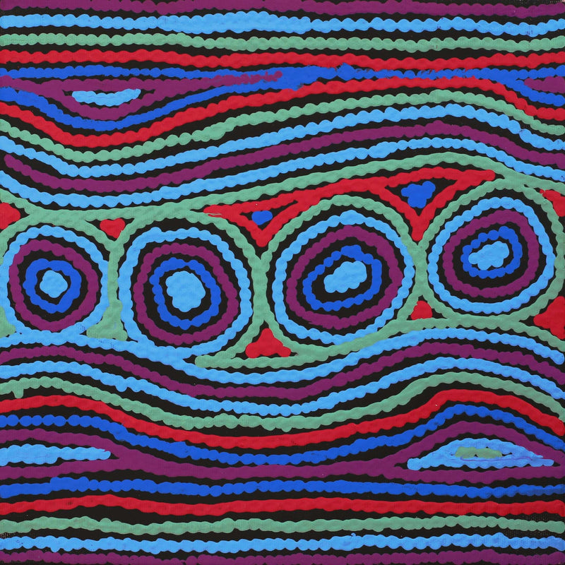 Aboriginal Artwork by Antonia Napangardi Michaels, Lappi Lappi Jukurrpa, 30x30cm