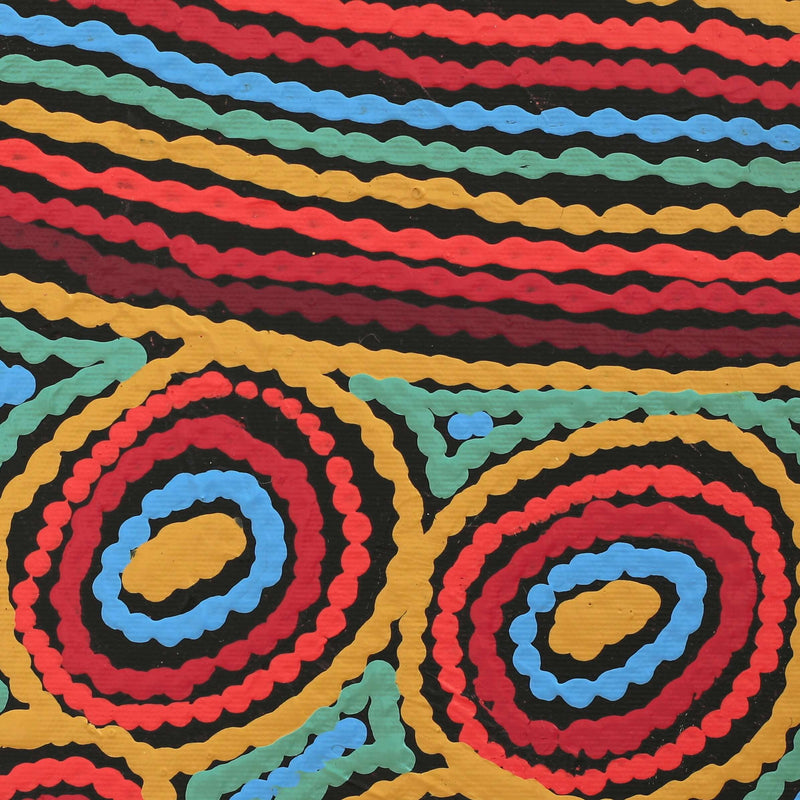 Aboriginal Artwork by Antonia Napangardi Michaels, Lappi Lappi Jukurrpa, 30x30cm