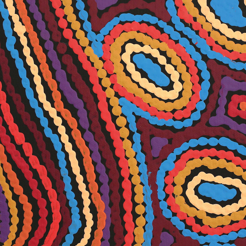 Aboriginal Artwork by Antonia Napangardi Michaels, Lappi Lappi Jukurrpa, 30x30cm