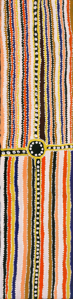 Aboriginal Artwork by Ben Jangala Gallagher, Janyinki Jukurrpa (Janyinki Dreaming), 122x30cm