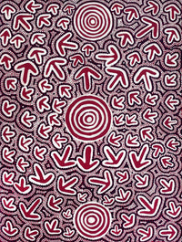 Aboriginal Artwork by Ben Jangala Gallagher, Yankirri Jukurrpa (Emu Dreaming) - Ngarlikurlangu, 61x46cm