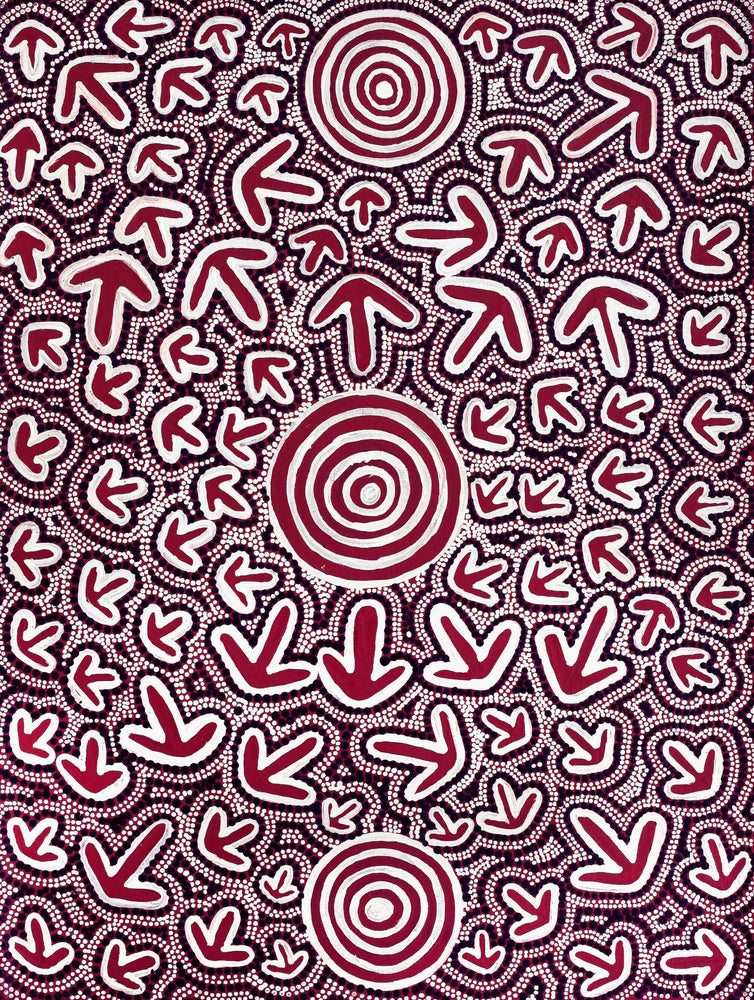 Aboriginal Artwork by Ben Jangala Gallagher, Yankirri Jukurrpa (Emu Dreaming) - Ngarlikurlangu, 61x46cm