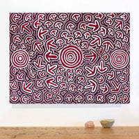 Aboriginal Artwork by Ben Jangala Gallagher, Yankirri Jukurrpa (Emu Dreaming) - Ngarlikurlangu, 61x46cm