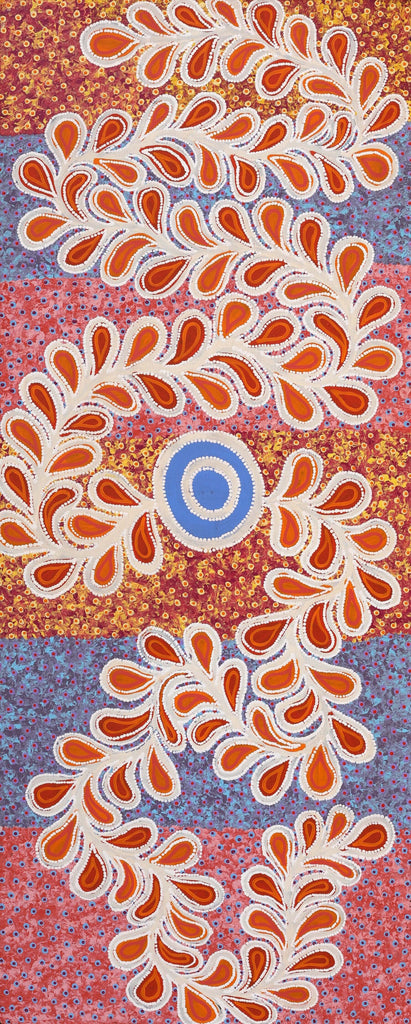 Aboriginal Artwork by Brenda Punytjina Armstrong, Honey Grevillea Dreaming, 152x61cm