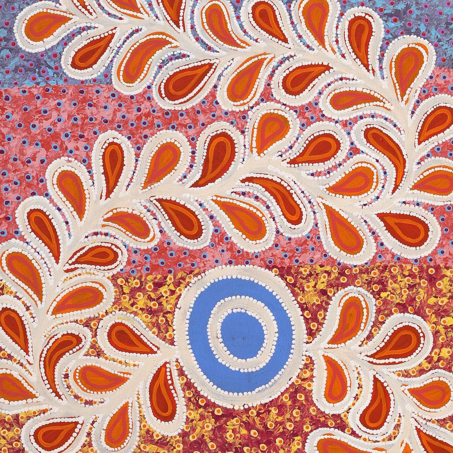Aboriginal Artwork by Brenda Punytjina Armstrong, Honey Grevillea Dreaming, 152x61cm