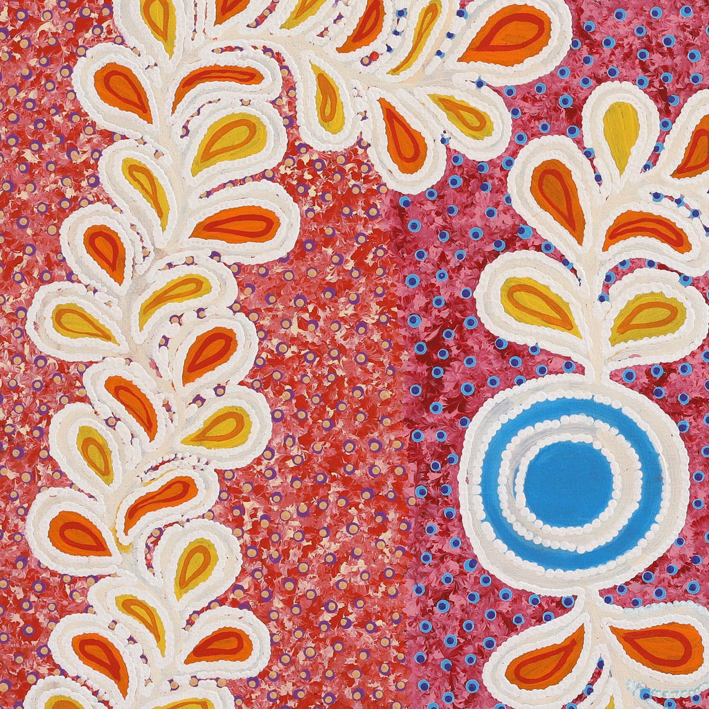 Aboriginal Artwork by Brenda Punytjina Armstrong, Kaliny-kalinypa / Ultukunpa Jukurrpa - Honey Grevillea Dreaming, 107x91cm - ART ARK®