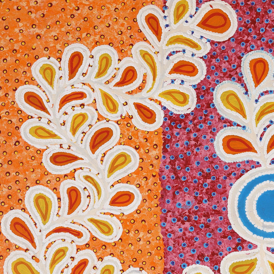 Aboriginal Artwork by Brenda Punytjina Armstrong, Kaliny-kalinypa / Ultukunpa Jukurrpa - Honey Grevillea Dreaming, 107x91cm