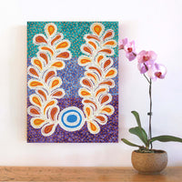 Aboriginal Artwork by Brenda Punytjina Armstrong, Kaliny-kalinypa / Ultukunpa Jukurrpa - Honey Grevillea Dreaming, 61x46cm
