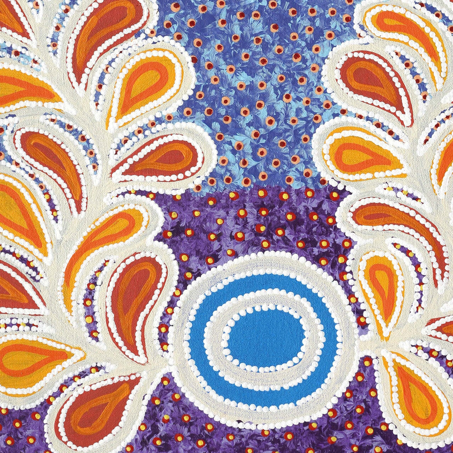 Aboriginal Artwork by Brenda Punytjina Armstrong, Kaliny-kalinypa / Ultukunpa Jukurrpa - Honey Grevillea Dreaming, 61x46cm