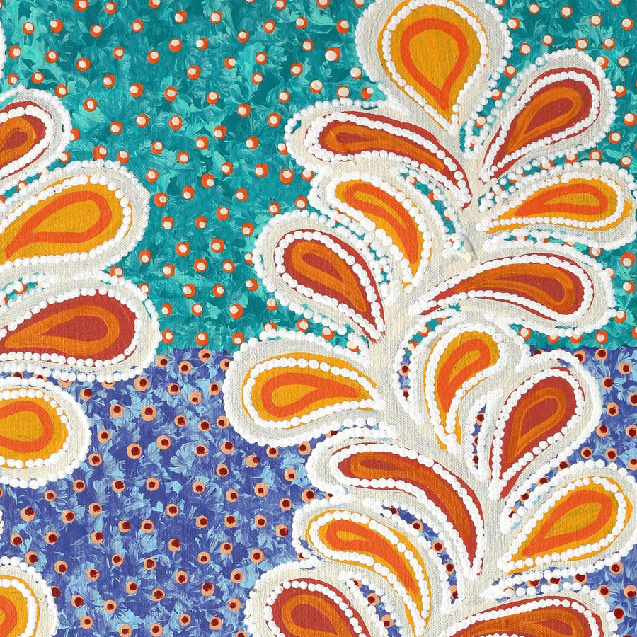 Aboriginal Artwork by Brenda Punytjina Armstrong, Kaliny-kalinypa / Ultukunpa Jukurrpa - Honey Grevillea Dreaming, 61x46cm