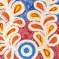 Aboriginal Artwork by Brenda Punytjina Armstrong, Kaliny-kalinypa / Ultukunpa Jukurrpa - Honey Grevillea Dreaming, 76x30cm
