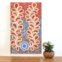 Aboriginal Artwork by Brenda Punytjina Armstrong, Kaliny-kalinypa / Ultukunpa Jukurrpa - Honey Grevillea Dreaming, 76x46cm