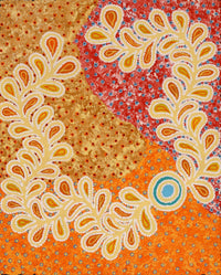 Aboriginal Artwork by Brenda Punytjina Armstrong, Kaliny-kalinypa / Ultukunpa Jukurrpa - Honey Grevillea Dreaming, 76x61cm