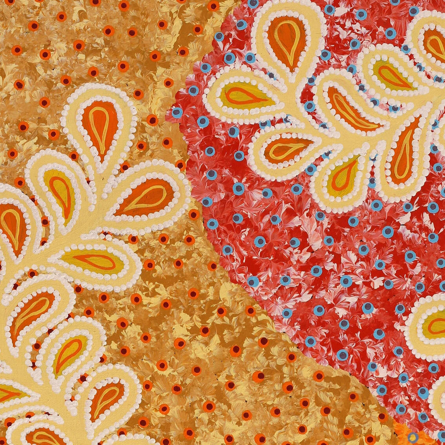Aboriginal Artwork by Brenda Punytjina Armstrong, Kaliny-kalinypa / Ultukunpa Jukurrpa - Honey Grevillea Dreaming, 76x61cm
