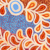 Aboriginal Artwork by Brenda Punytjina Armstrong, Kaliny-kalinypa / Ultukunpa Jukurrpa - Honey Grevillea Dreaming, 91x76cm