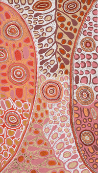 Aboriginal Artwork by Carol Nampijinpa Larry, Karnta Jukurrpa (Womens Dreaming), 107x61cm