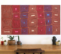 Aboriginal Artwork by Carol Nampijinpa Larry, Karnta Jukurrpa (Womens Dreaming), 122x61cm