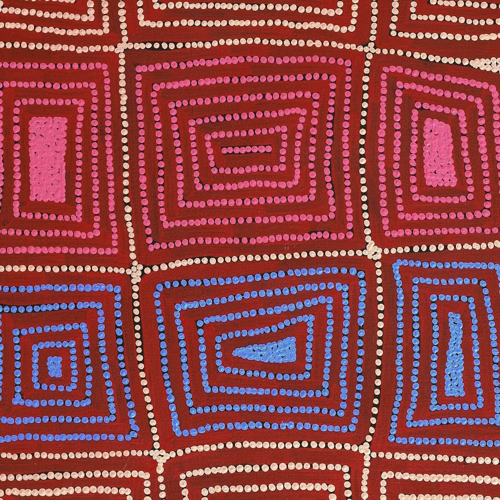 Aboriginal Artwork by Carol Nampijinpa Larry, Karnta Jukurrpa (Womens Dreaming), 122x61cm