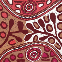 Aboriginal Artwork by Carol Nampijinpa Larry, Karnta Jukurrpa (Womens Dreaming), 30x30cm