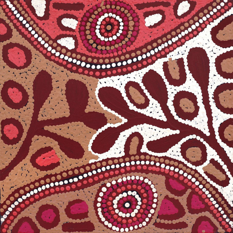 Aboriginal Artwork by Carol Nampijinpa Larry, Karnta Jukurrpa (Womens Dreaming), 30x30cm